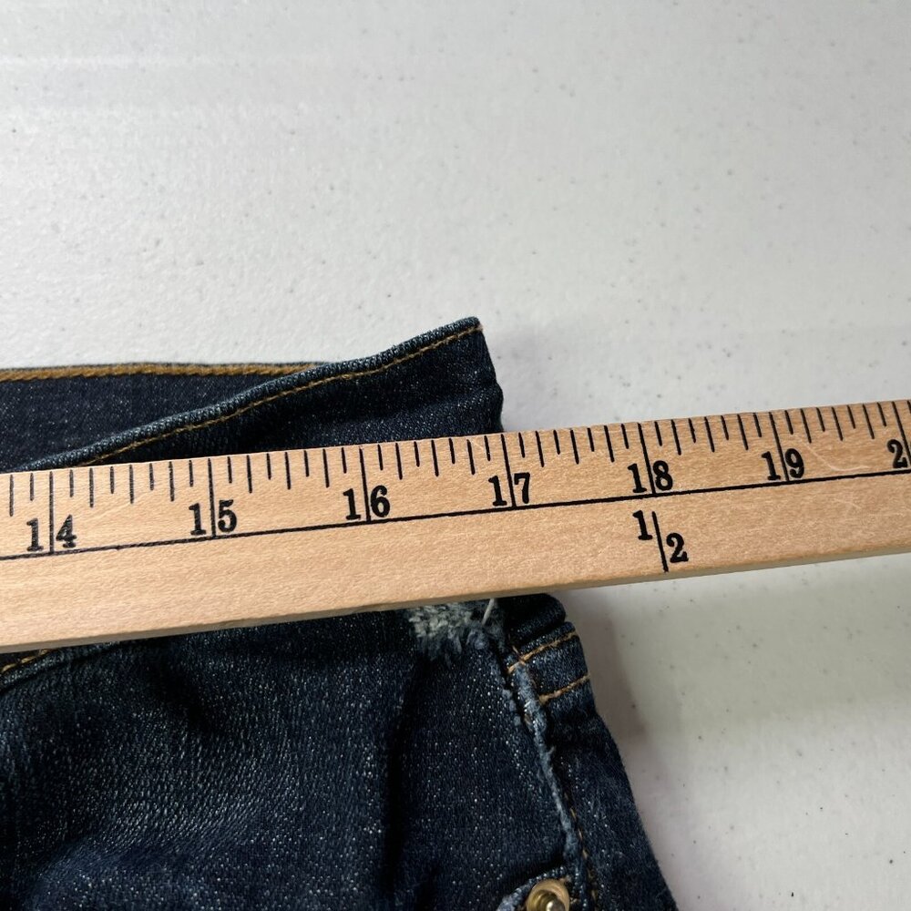 Frame Jeans Le Garcon Crop Womens 33 Blue Stretch Distressed Covant Dark Wash - Picture 8 of 10